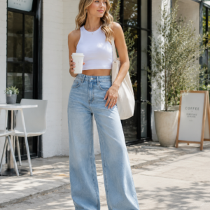 Women's Light Wash Baggy Straight Leg Jeans High Waisted Loose Denim Pants Relaxed Fit Y2K Vintage Streetwear Trousers